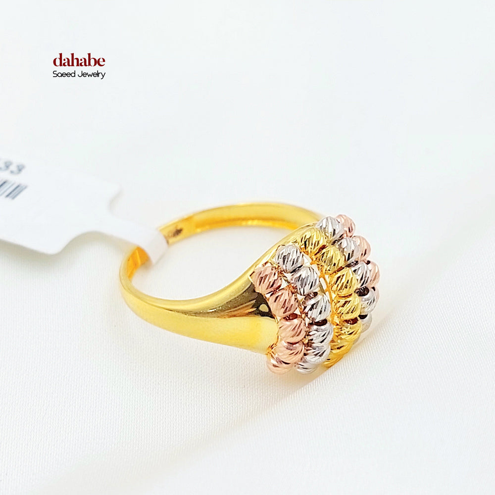 Deluxe Balls Ring Made of 21K Gold by Saeed Jewelry 