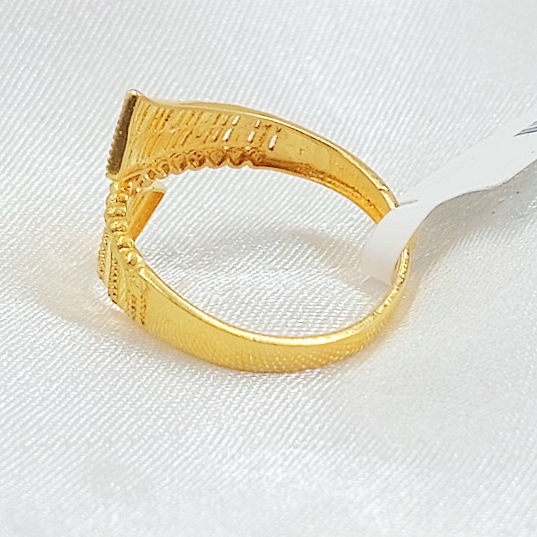 Deluxe Engraved Ring Made of 21K Gold by Saeed Jewelry 