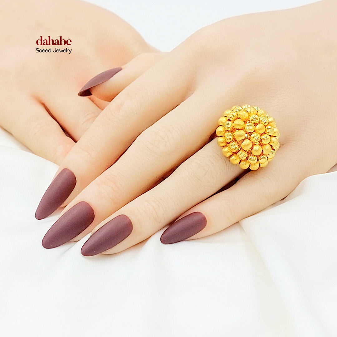 Deluxe Balls Ring Made of 21K Gold by Saeed Jewelry 