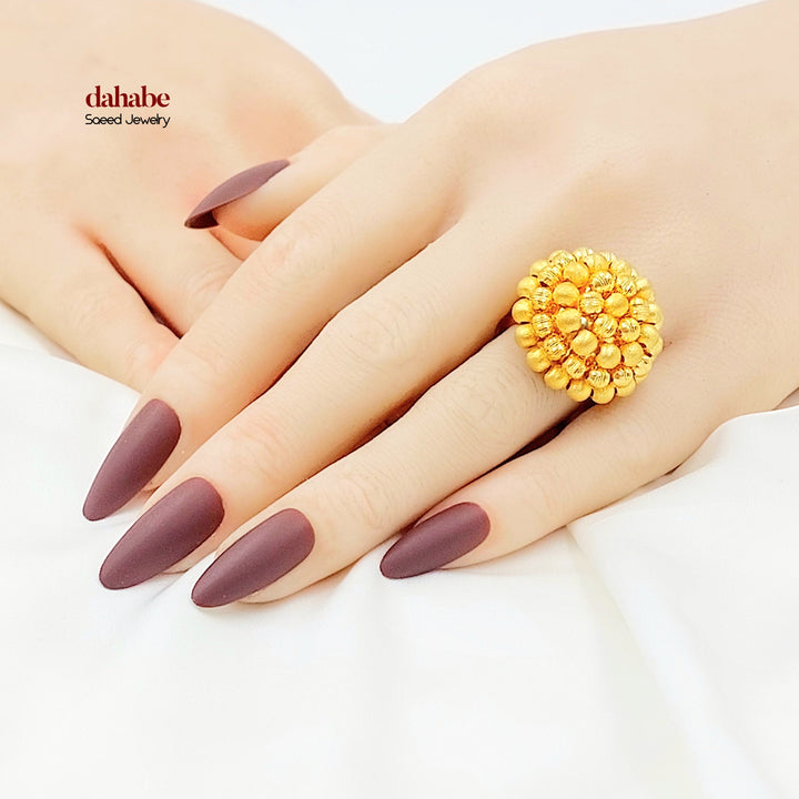 Deluxe Balls Ring Made of 21K Gold by Saeed Jewelry 