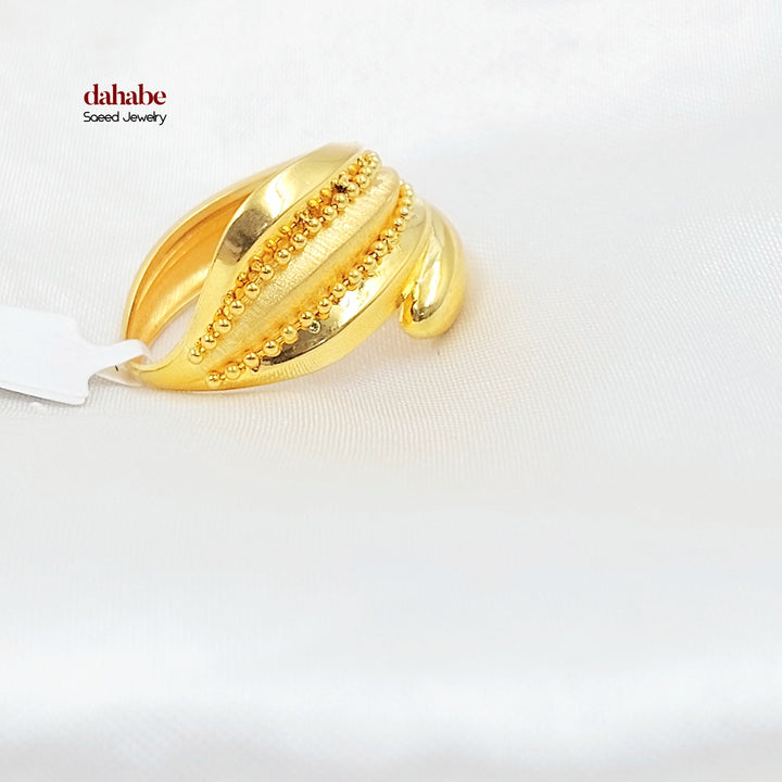 21K خاتم جنزير مرصع-مجوهرات الشيخ سعيد-Saeed Jewelry 