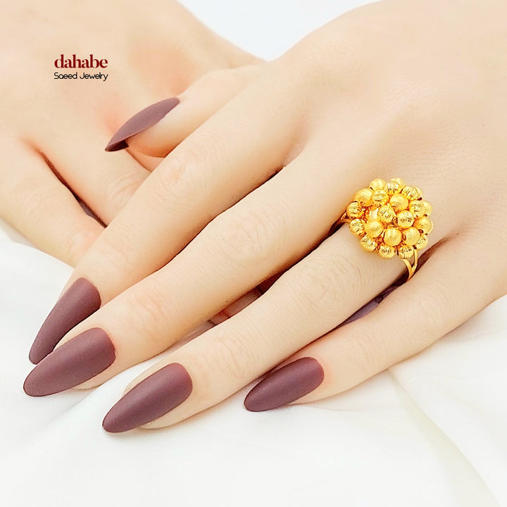 Deluxe Balls Ring Made of 21K Gold by Saeed Jewelry 