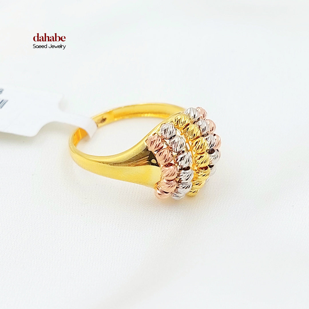 Deluxe Balls Ring Made of 21K Gold by Saeed Jewelry 