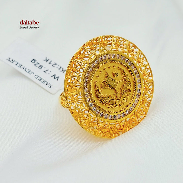 Deluxe Rashadi Ring Made of 21K Gold by Saeed Jewelry 
