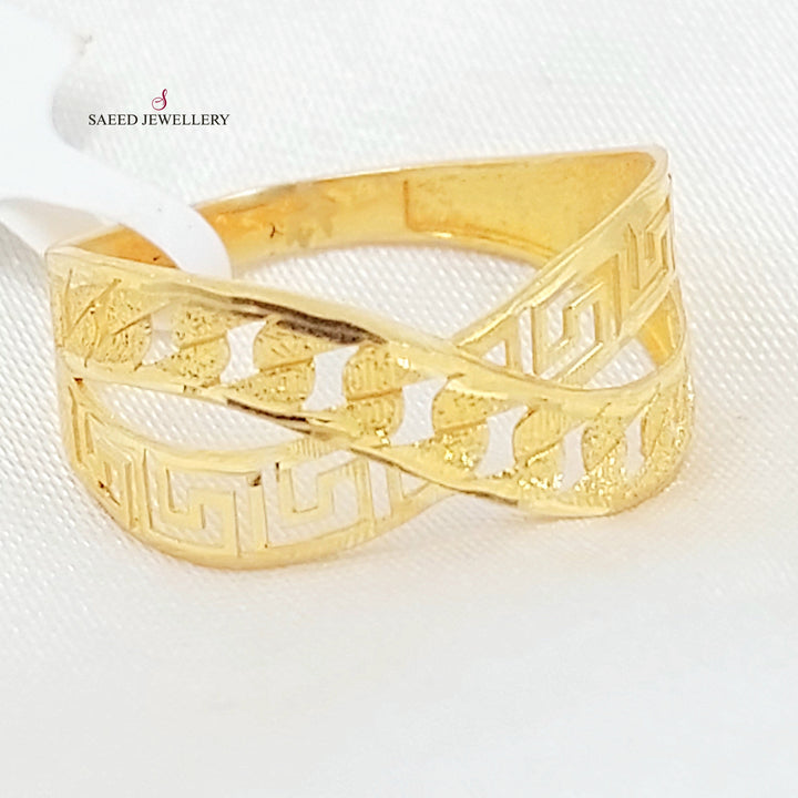 Deluxe X Style Ring Made of 21K Gold by Saeed Jewelry 