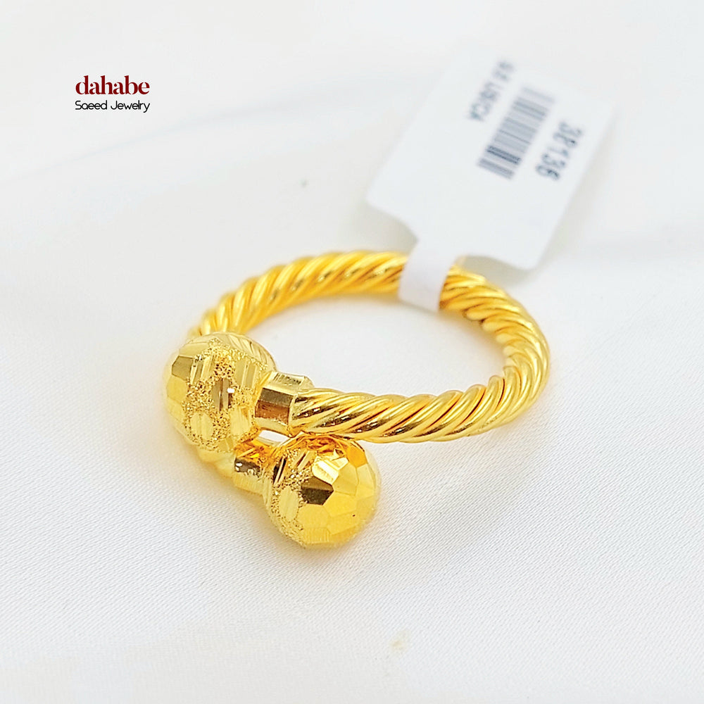 Deluxe Twisted Ring Made of 21K Gold by Saeed Jewelry 