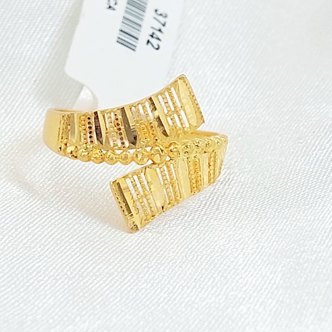 Deluxe Engraved Ring Made of 21K Gold by Saeed Jewelry 