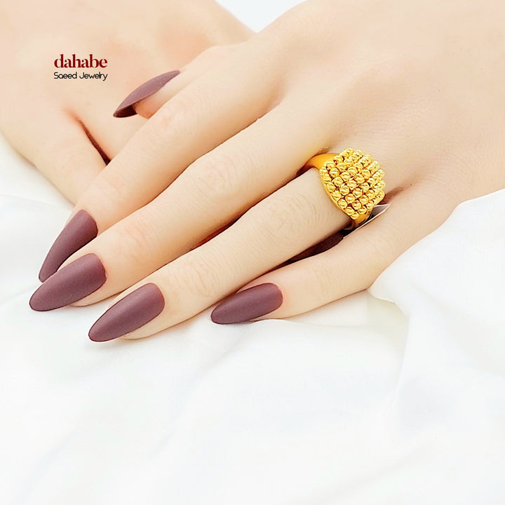 Deluxe Balls Ring Made of 21K Gold by Saeed Jewelry 