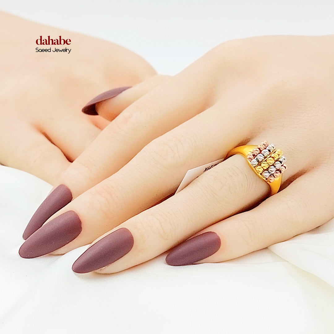 Deluxe Balls Ring Made of 21K Gold by Saeed Jewelry 