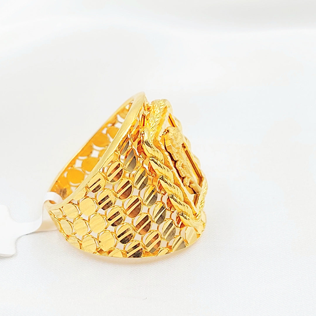 Deluxe Ounce Ring Made of 21K Gold by Saeed Jewelry 