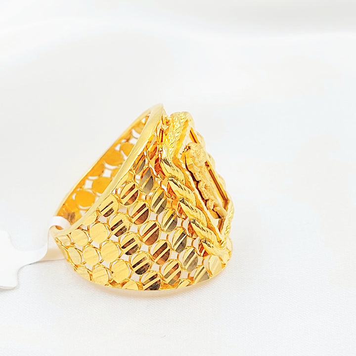 Deluxe Ounce Ring Made of 21K Gold by Saeed Jewelry 