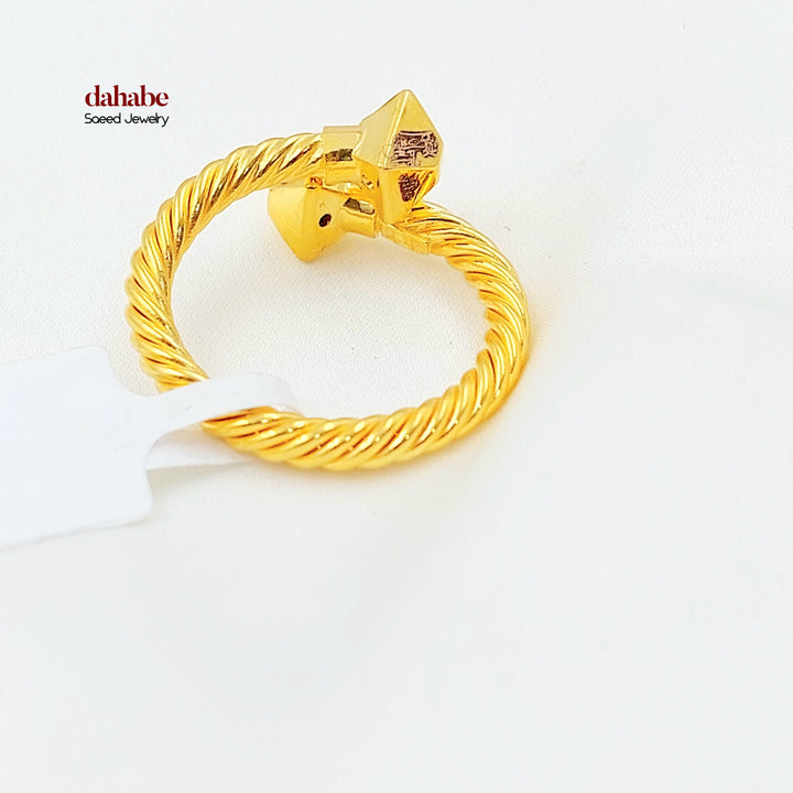 Deluxe Twisted Ring Made of 21K Gold by Saeed Jewelry 