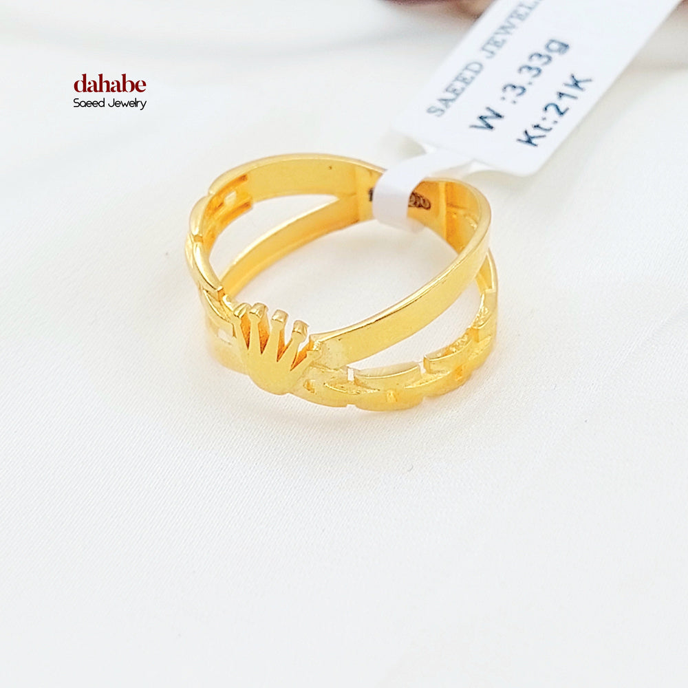 Deluxe X Style Ring Made of 21K Gold by Saeed Jewelry 