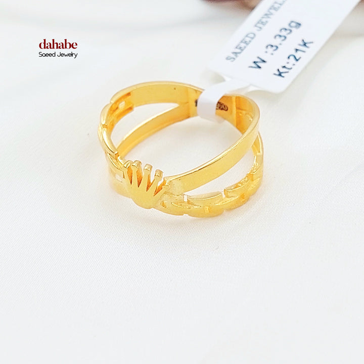 Deluxe X Style Ring Made of 21K Gold by Saeed Jewelry 