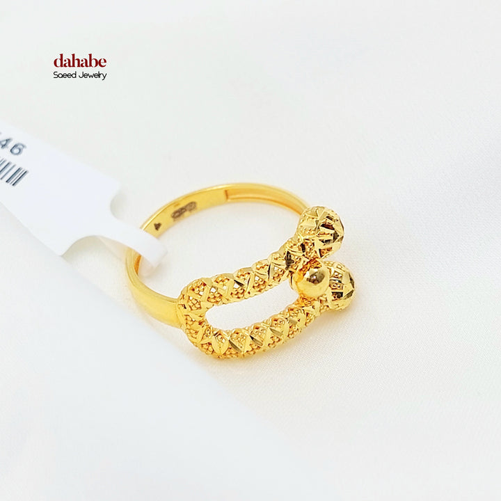 21K Gold Ball-End Ring