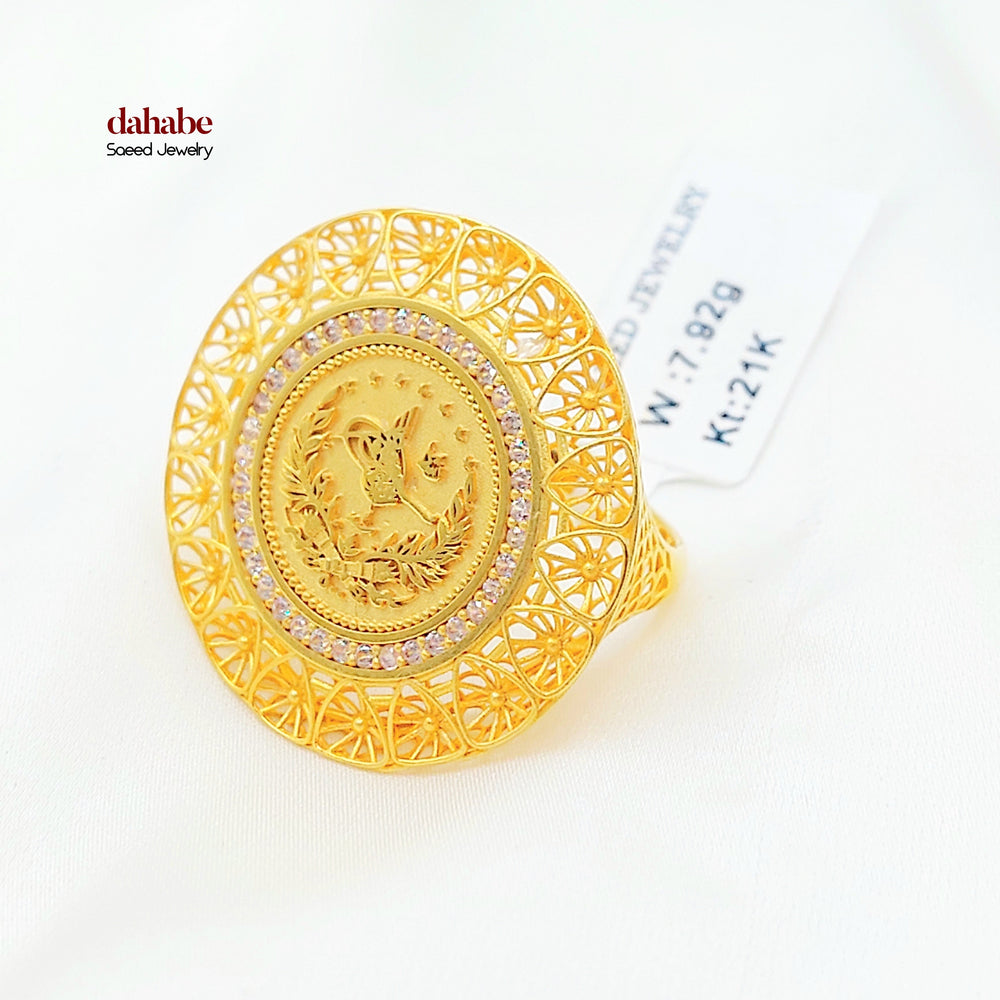 Deluxe Rashadi Ring Made of 21K Gold by Saeed Jewelry 