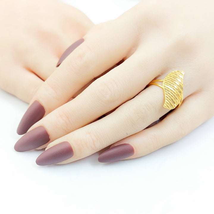 Deluxe Leaf Ring Made of 21K Gold by Saeed Jewelry 