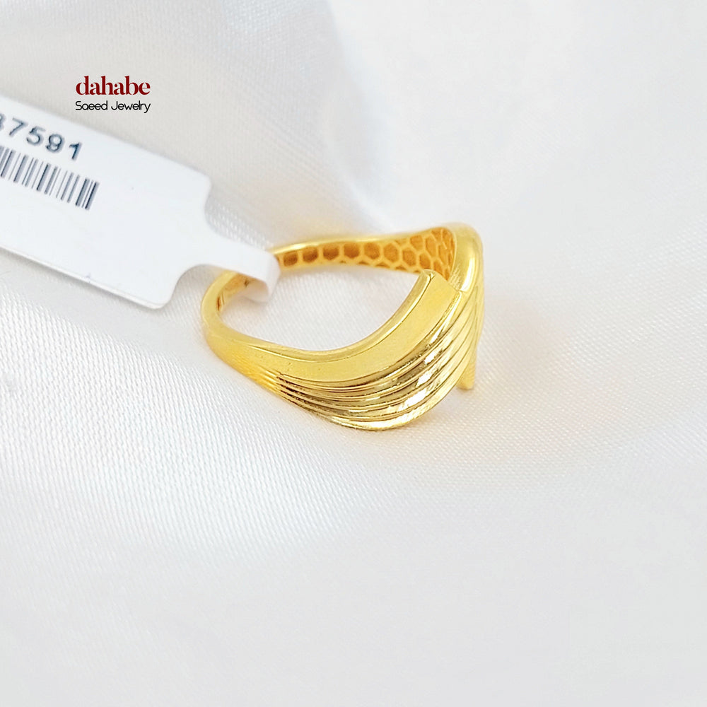 21K خاتم سادة اكسترا-مجوهرات الشيخ سعيد-Saeed Jewelry 
