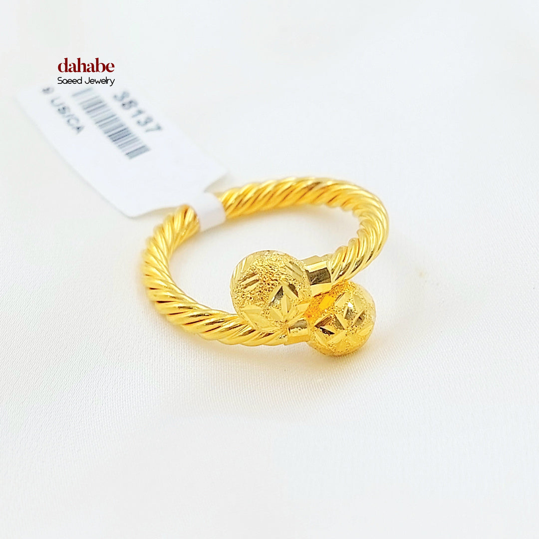 Deluxe Twisted Ring Made of 21K Gold by Saeed Jewelry 