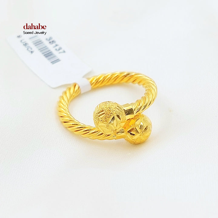 Deluxe Twisted Ring Made of 21K Gold by Saeed Jewelry 