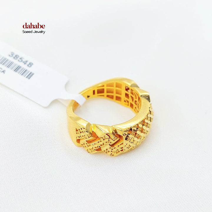 21K Gold Cuban Link Ring