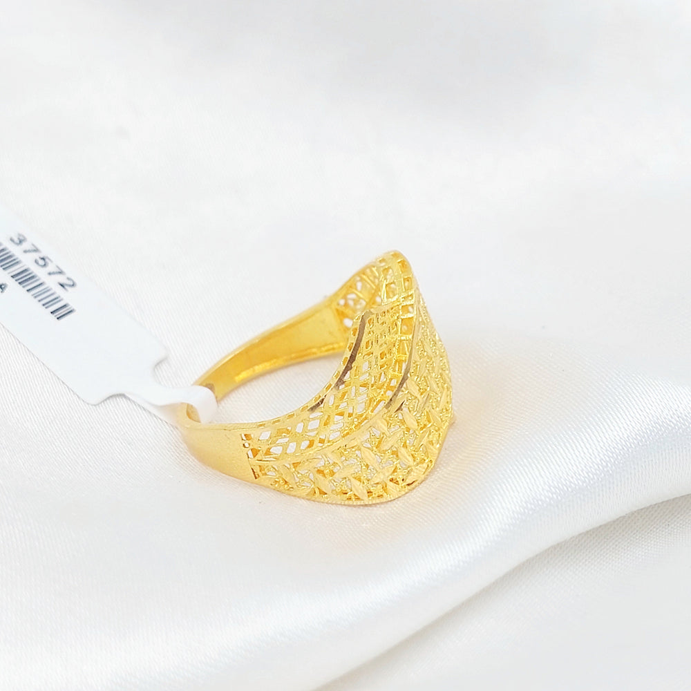 Deluxe Engraved Ring Made of 21K Gold by Saeed Jewelry 