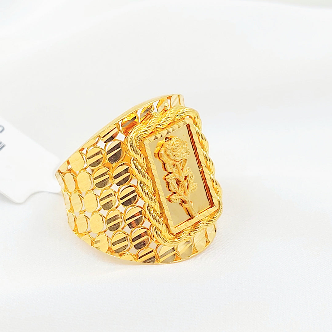 Deluxe Ounce Ring Made of 21K Gold by Saeed Jewelry 