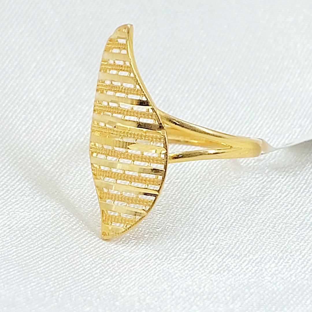 Deluxe Leaf Ring Made of 21K Gold by Saeed Jewelry 