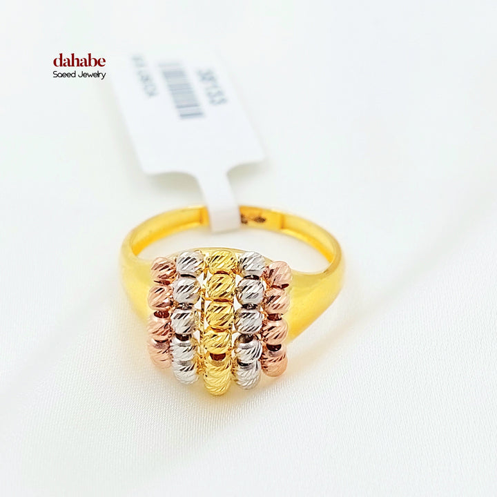 Deluxe Balls Ring Made of 21K Gold by Saeed Jewelry 