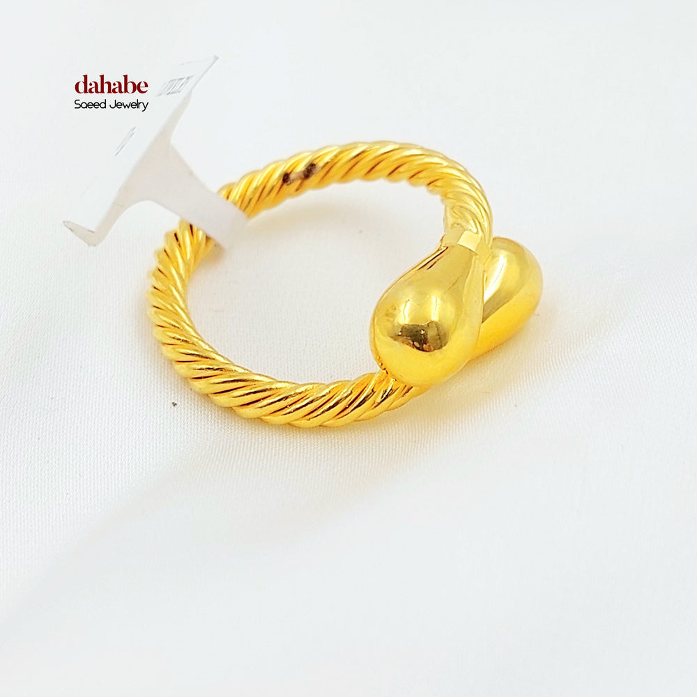 Deluxe Twisted Ring Made of 21K Gold by Saeed Jewelry 