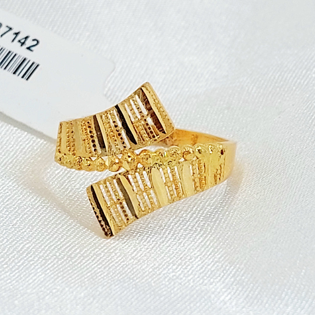 Deluxe Engraved Ring Made of 21K Gold by Saeed Jewelry 