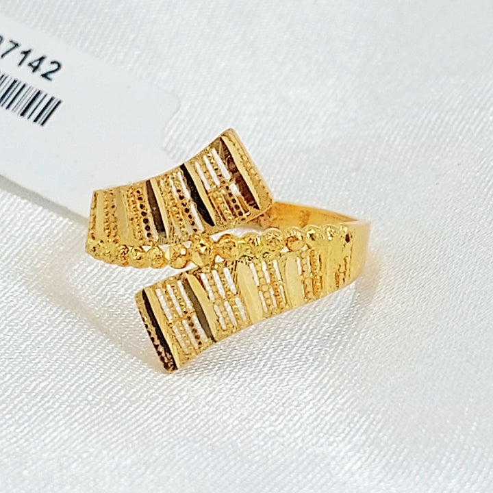 Deluxe Engraved Ring Made of 21K Gold by Saeed Jewelry 