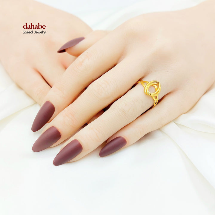 21K Gold Circular Openwork Ring