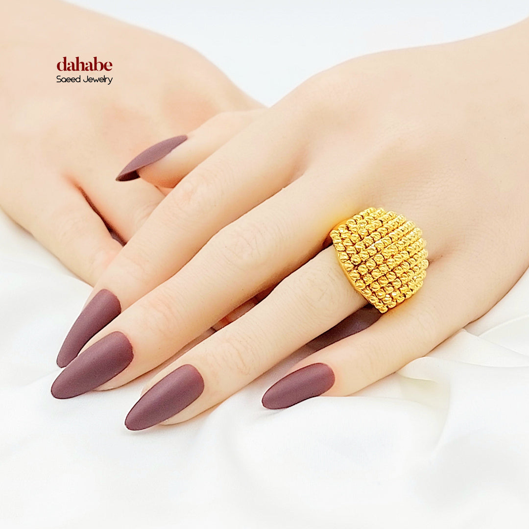 Deluxe Balls Ring Made of 21K Gold by Saeed Jewelry 
