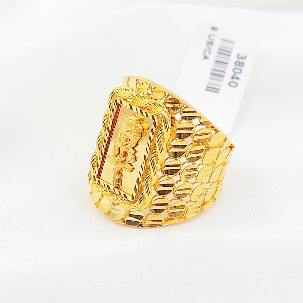 Deluxe Ounce Ring Made of 21K Gold by Saeed Jewelry 