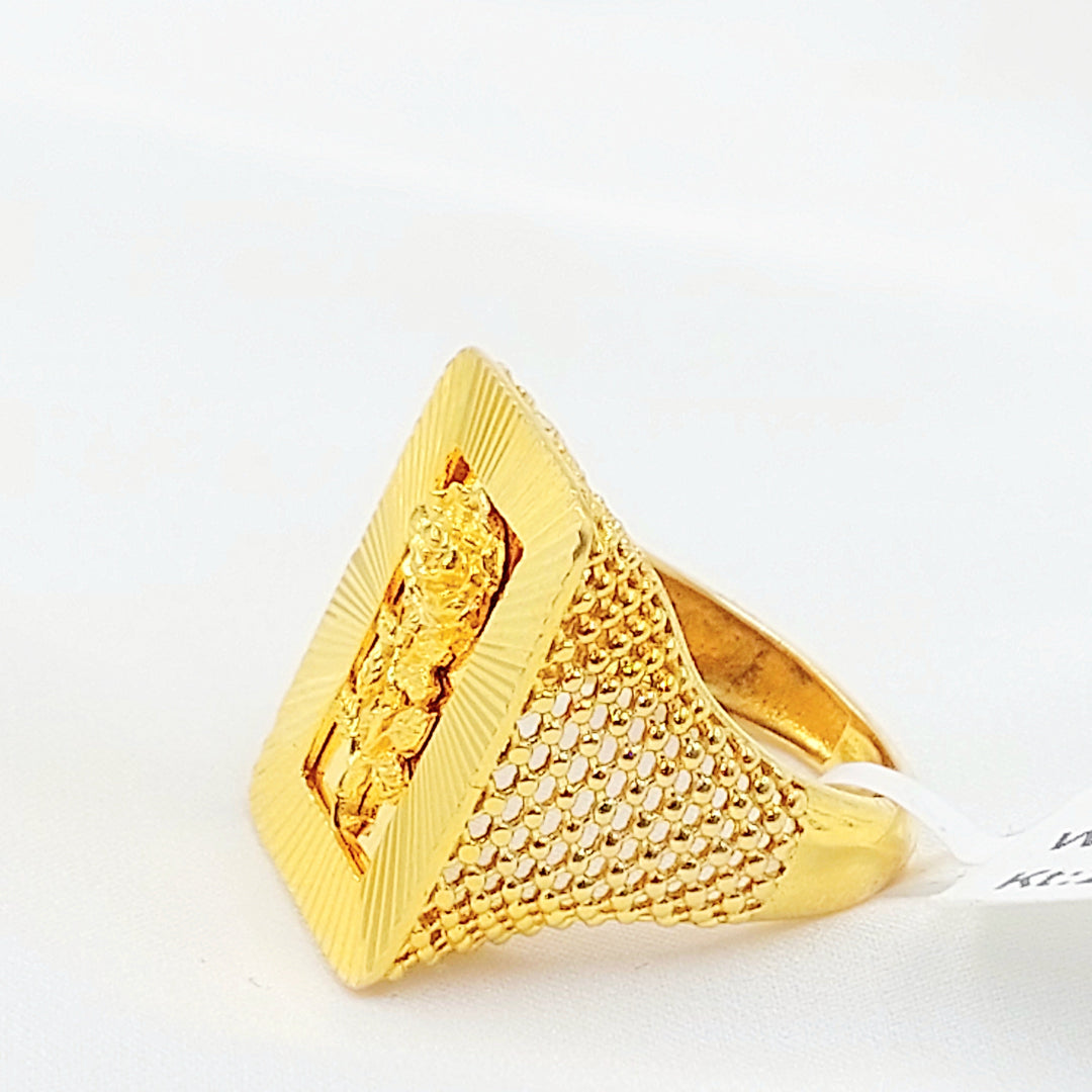 Deluxe Ounce Ring Made of 21K Gold by Saeed Jewelry 