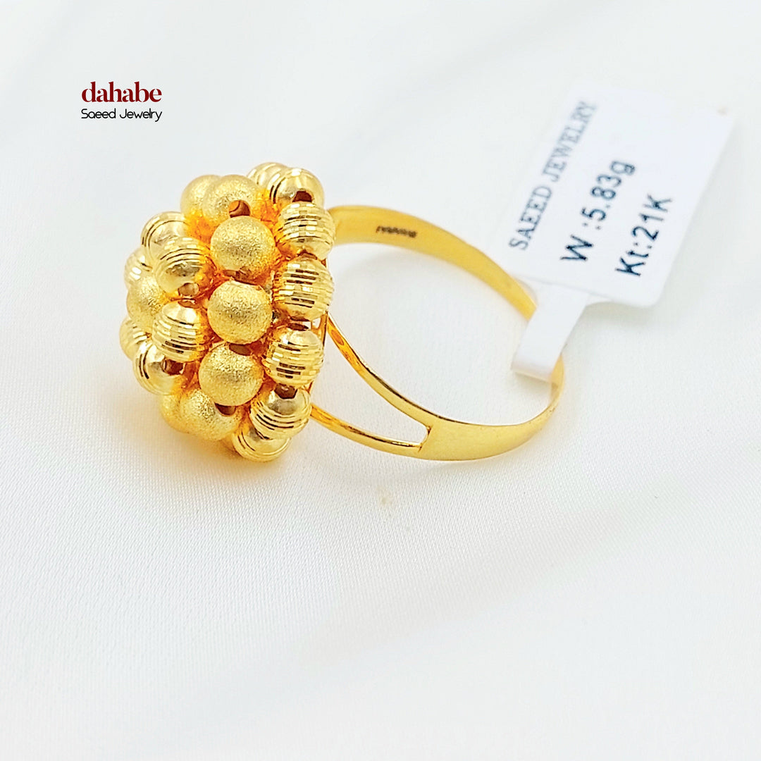 Deluxe Balls Ring Made of 21K Gold by Saeed Jewelry 