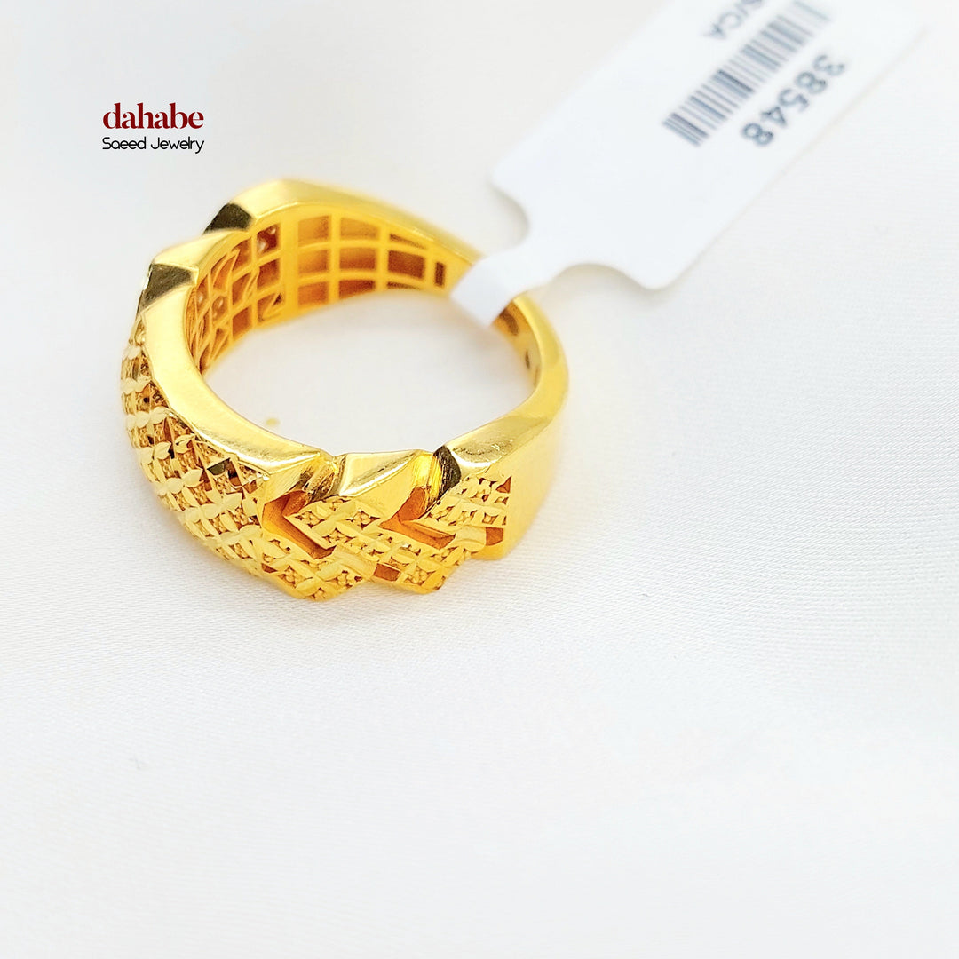 21K Gold Cuban Link Ring