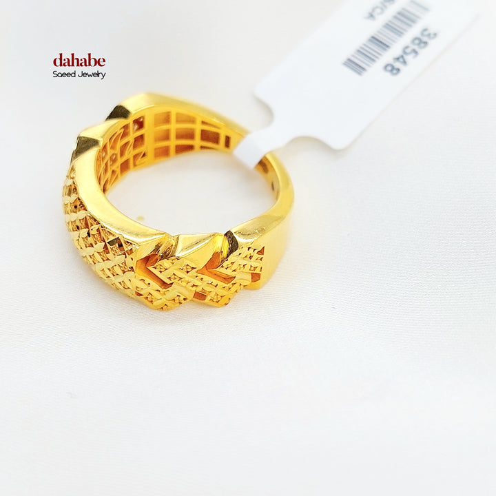 21K Gold Cuban Link Ring