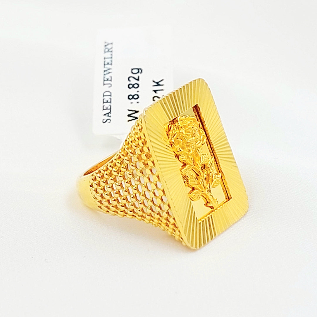 Deluxe Ounce Ring Made of 21K Gold by Saeed Jewelry 