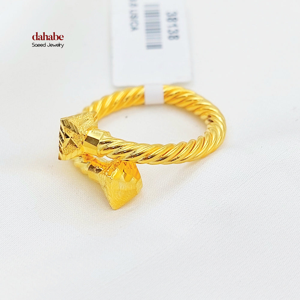 Deluxe Twisted Ring Made of 21K Gold by Saeed Jewelry 