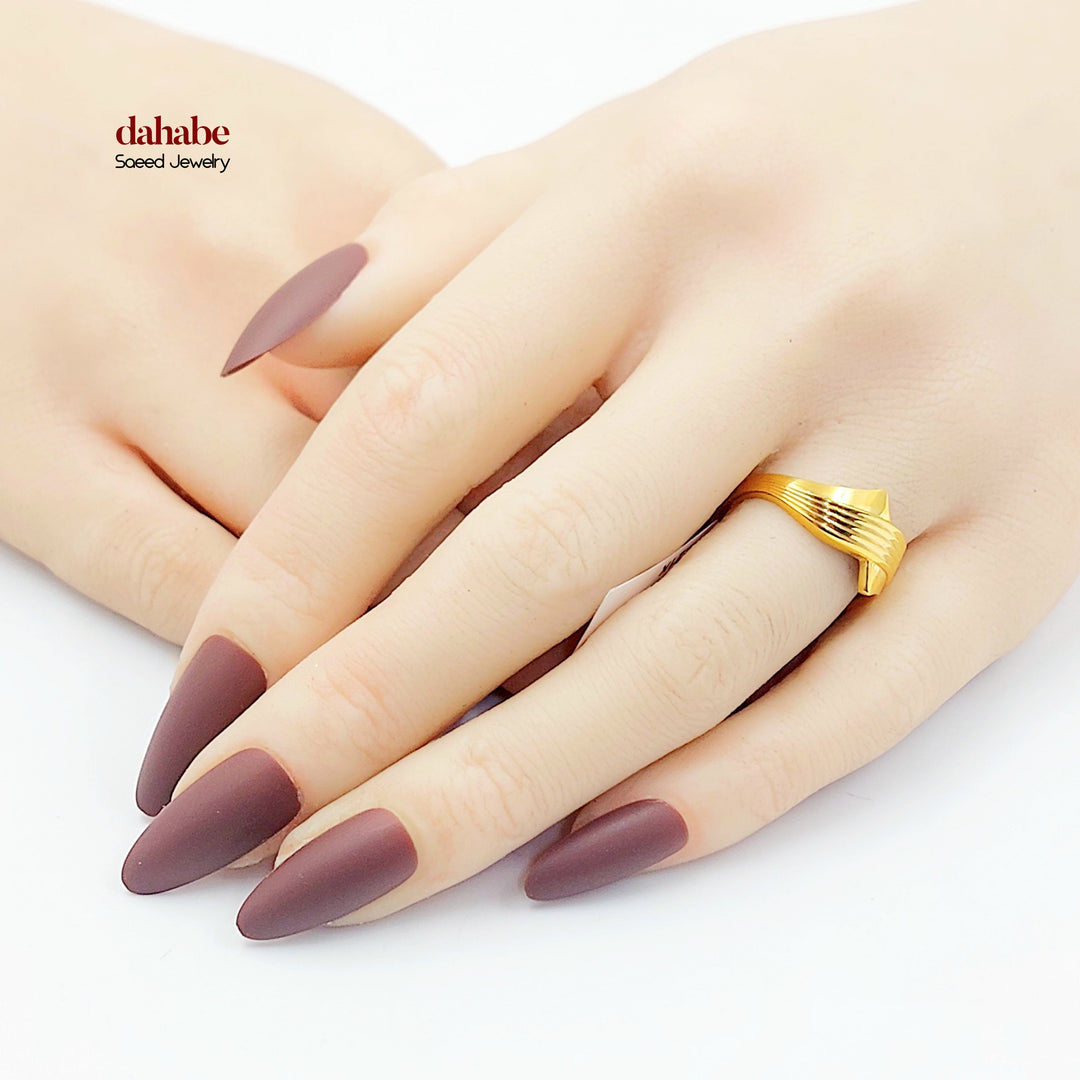 21K خاتم سادة اكسترا-مجوهرات الشيخ سعيد-Saeed Jewelry 