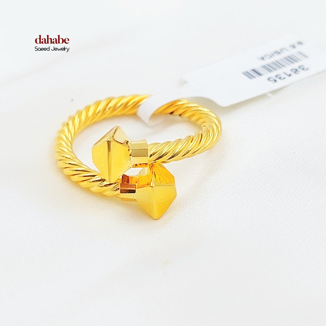 Deluxe Twisted Ring Made of 21K Gold by Saeed Jewelry 