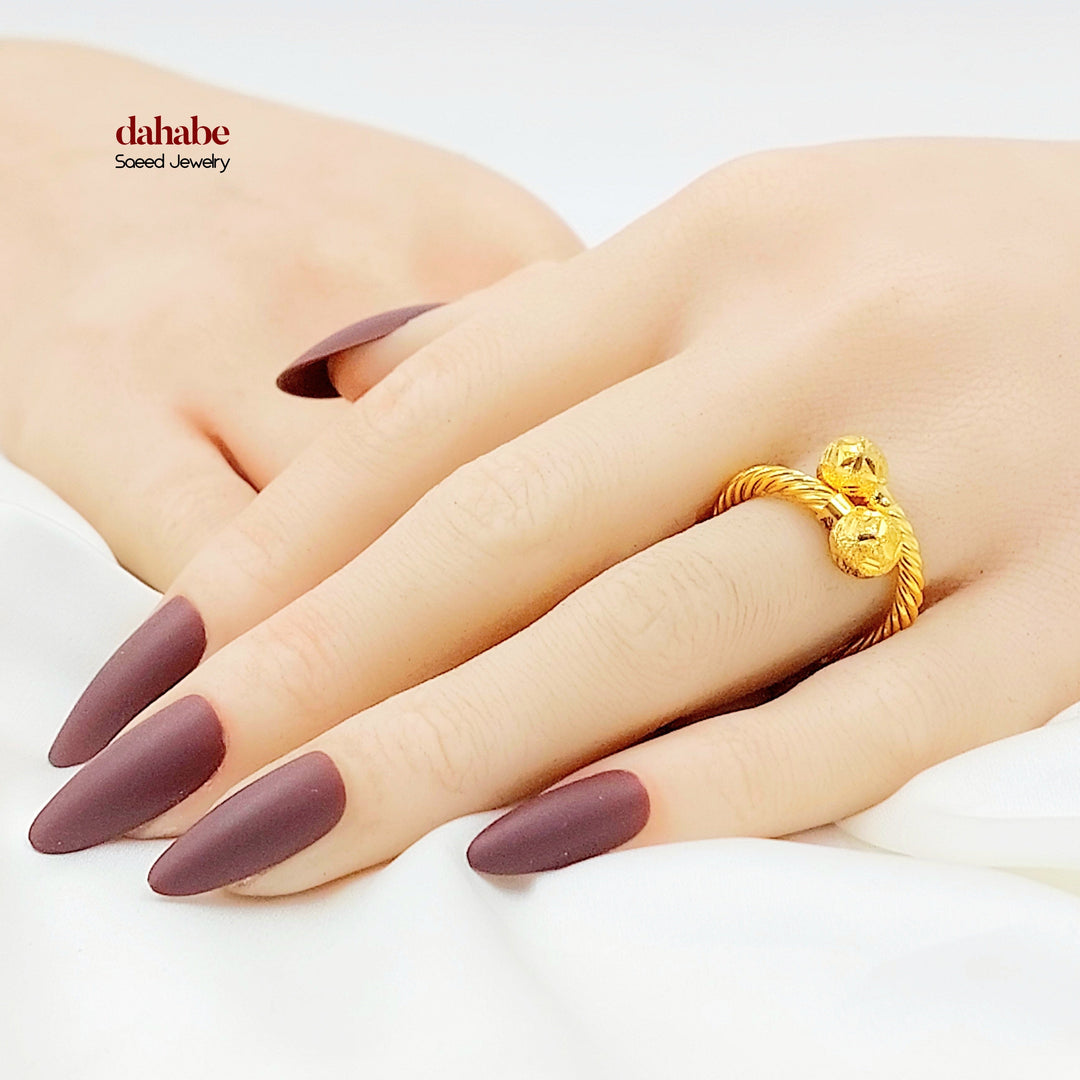 Deluxe Twisted Ring Made of 21K Gold by Saeed Jewelry 