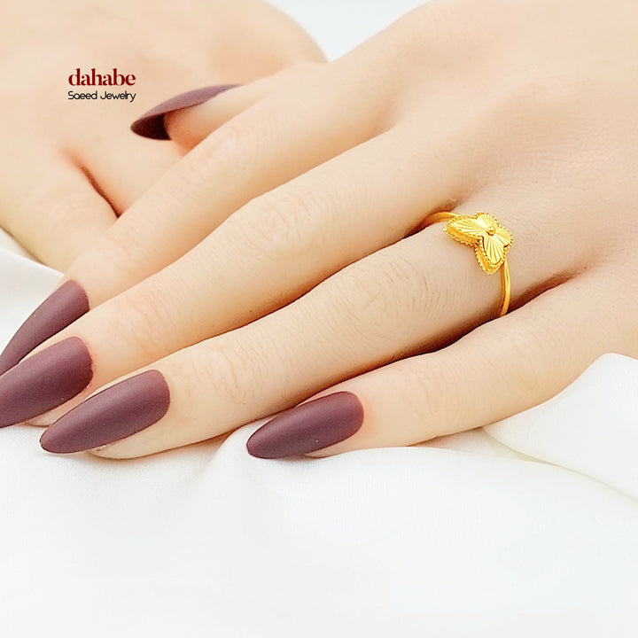 Deluxe Butterfly Ring Made of 21K Gold by Saeed Jewelry 