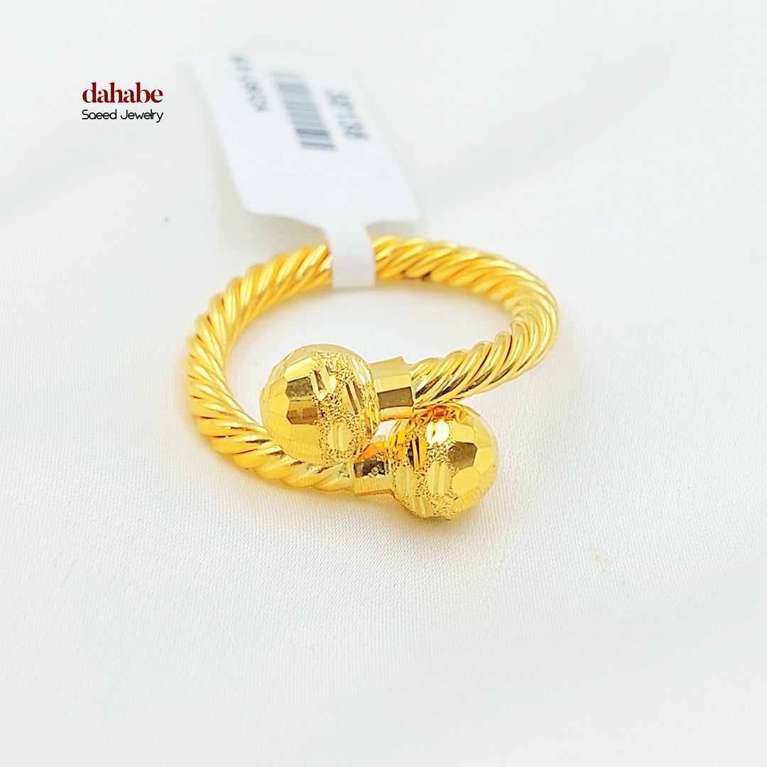 Deluxe Twisted Ring Made of 21K Gold by Saeed Jewelry 