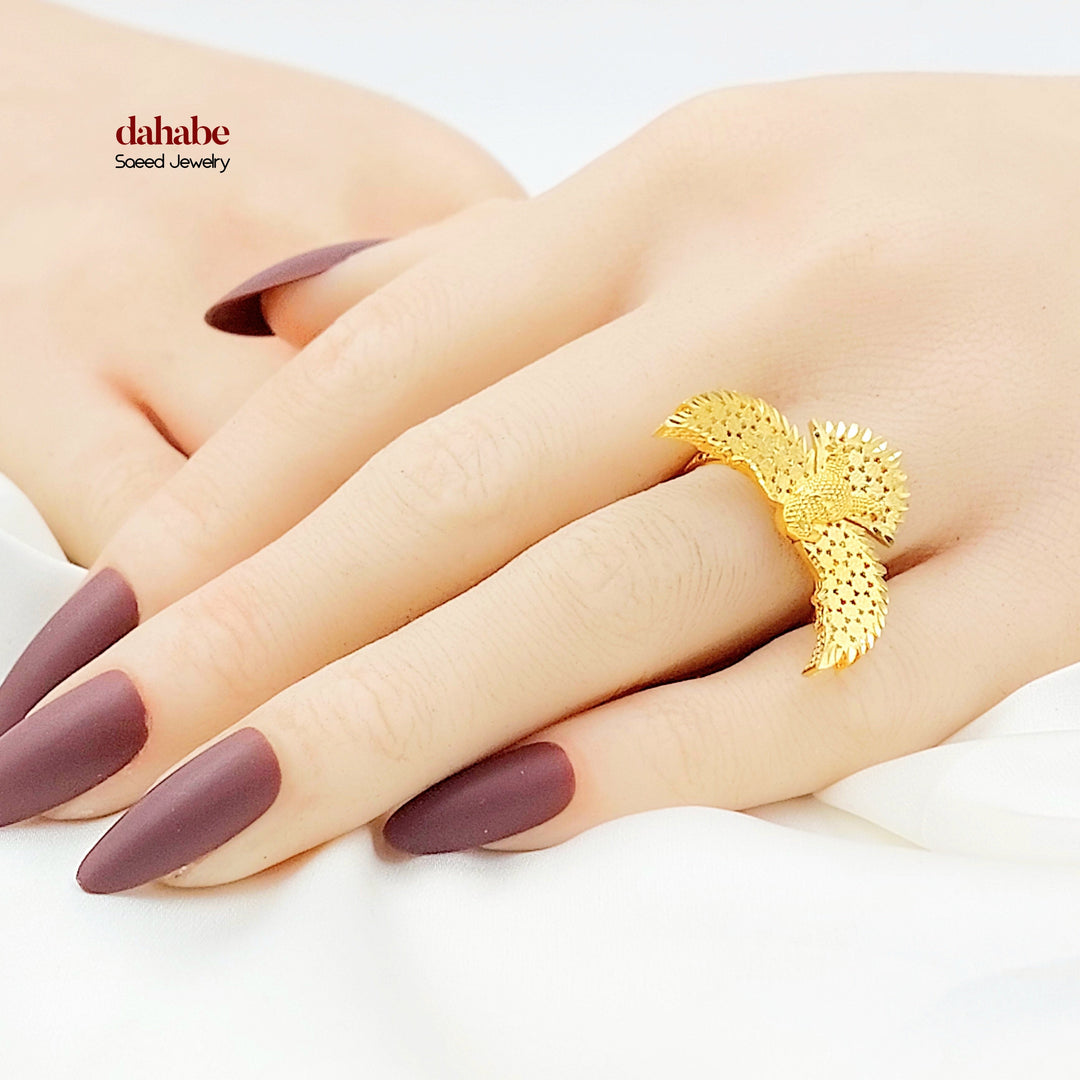 Deluxe Eagle Ring Made of 21K Gold by Saeed Jewelry 