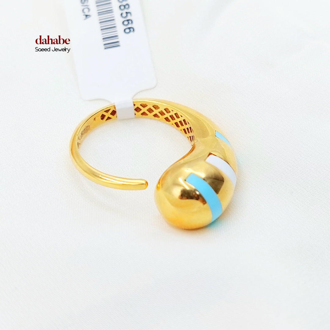 21K Gold Blue &amp; White Accent Ring