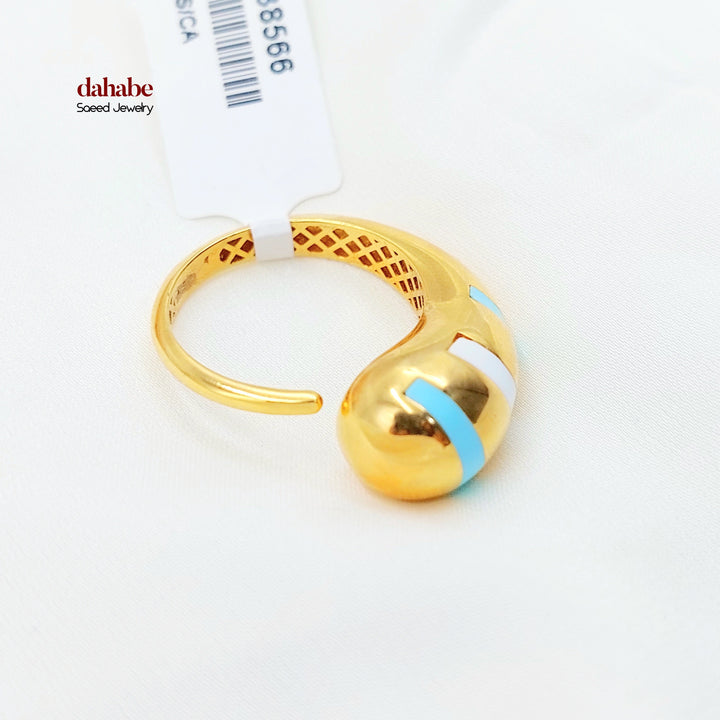 21K Gold Blue &amp; White Accent Ring