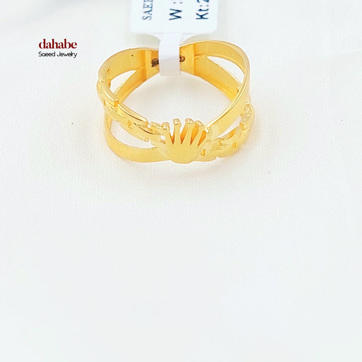 Deluxe X Style Ring Made of 21K Gold by Saeed Jewelry 